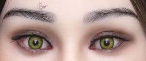 Hyper-realistic green eyes